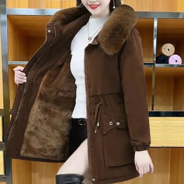 Vintage Baumwollwinter Parka Mit Kapuze Für Damen | Ideal für den Winter