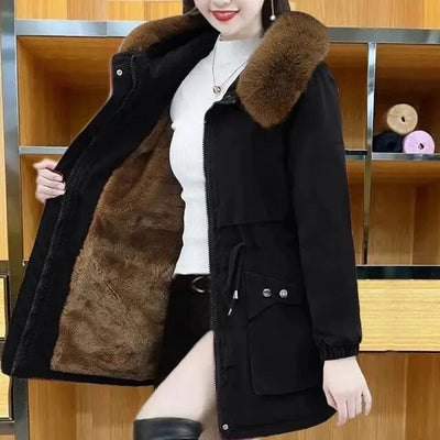 Vintage Baumwollwinter Parka Mit Kapuze Für Damen | Ideal für den Winter