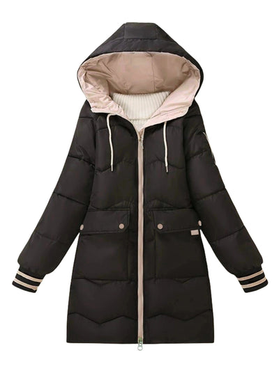 Warmer Damen Wintermantel mit Kapuze - Gesteppt, Winddicht & Modern