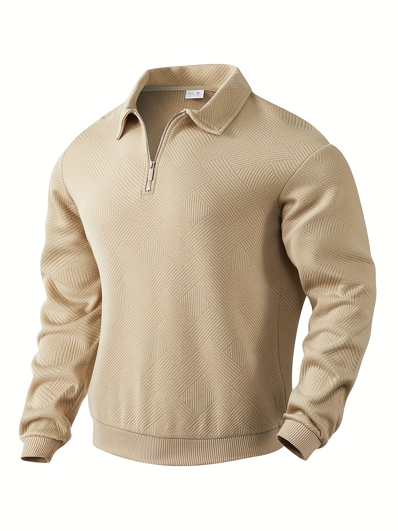 Herren Vintage Strickjacke mit geometrischem Reißverschluss-Muster