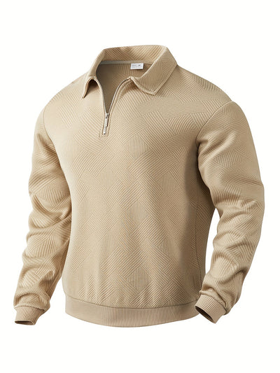 Herren Vintage Strickjacke mit geometrischem Reißverschluss-Muster