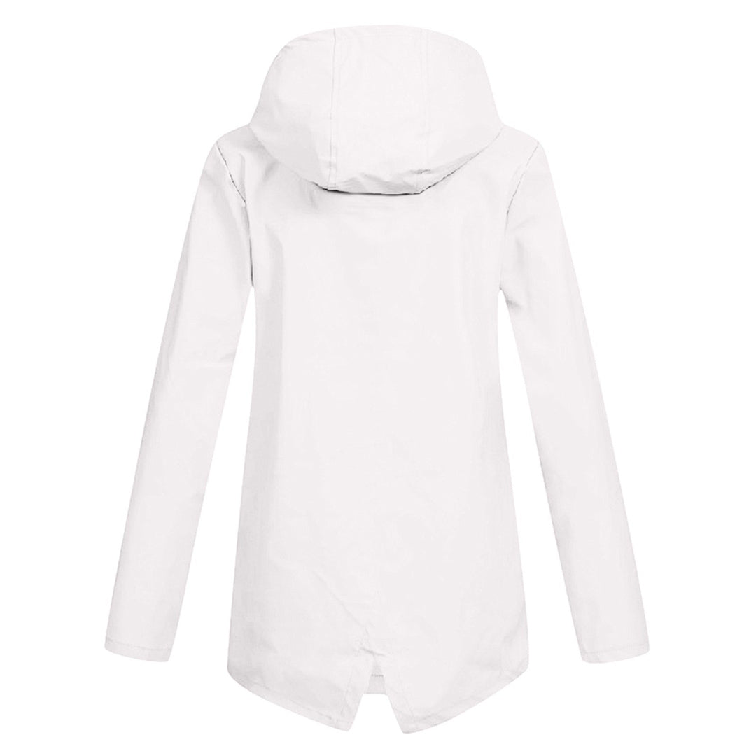 Stylische leichte Regenjacke mit Kapuze und Reissverschluss für Damen | Ideal für Herbst/Winter