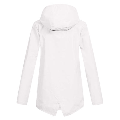 Stylische leichte Regenjacke mit Kapuze und Reissverschluss für Damen | Ideal für Herbst/Winter