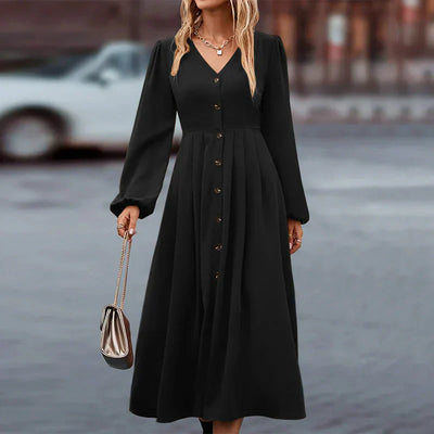 Danya - Elegantes Damen Kleid Lange Ärmel Stilvoll