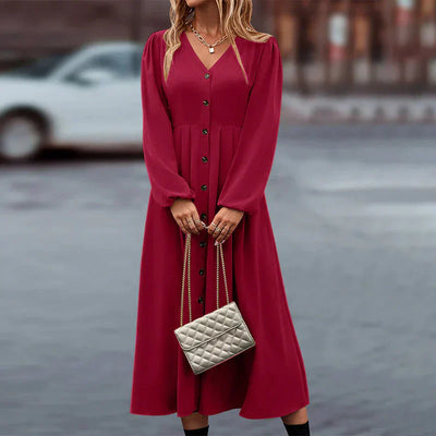Danya - Elegantes Damen Kleid Lange Ärmel Stilvoll