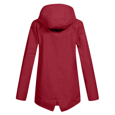 Stylische leichte Regenjacke mit Kapuze und Reissverschluss für Damen | Ideal für Herbst/Winter