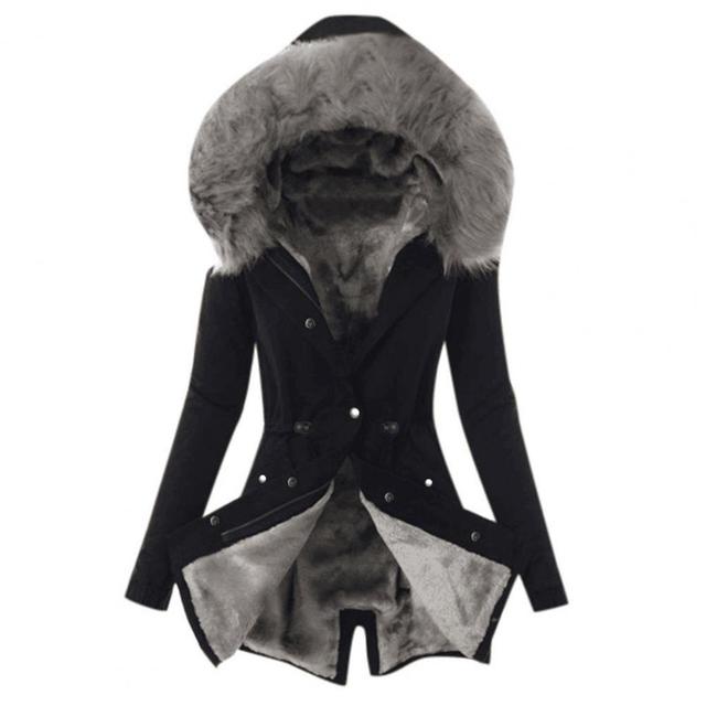 Warme Windbreaker Regenjacke mit Kapuze und Kunstpelz für Damen | Perfekt für Herbst/Winter