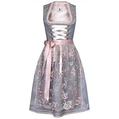 Bronte - Klassisches bayerisches Dirndlkleid mit bestickter Schürze | Traditionelles Oktoberfest Dirndl Kostüm für Damen