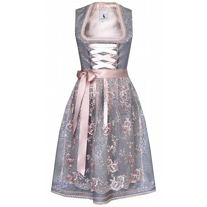 Bronte - Klassisches bayerisches Dirndlkleid mit bestickter Schürze | Traditionelles Oktoberfest Dirndl Kostüm für Damen