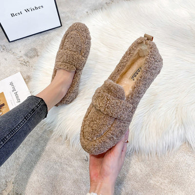 Warme Damen Pantoffeln aus Plüsch - Flauschige Hausschuhe