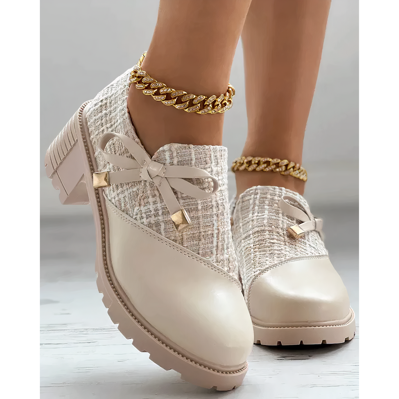 Damen Pumps mit breitem Absatz und offener Spitze
