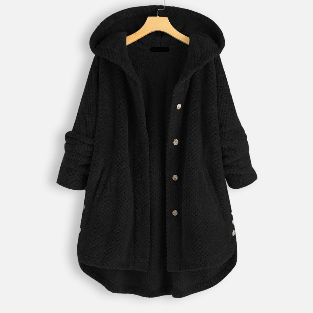 Damen Winter Wendejacke mit Kapuze - Warmes Fleece