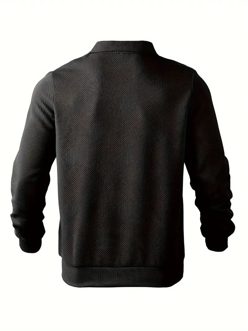 Herren Vintage Strickjacke mit geometrischem Reißverschluss-Muster