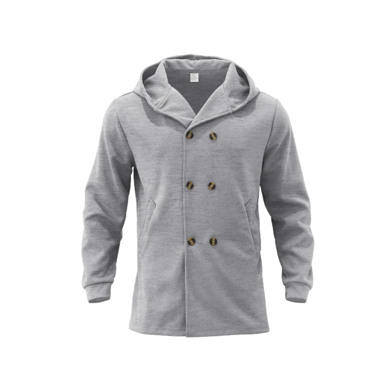 Herren Wollmantel Mit Kapuze - Doppelreihig Warm & Elegant