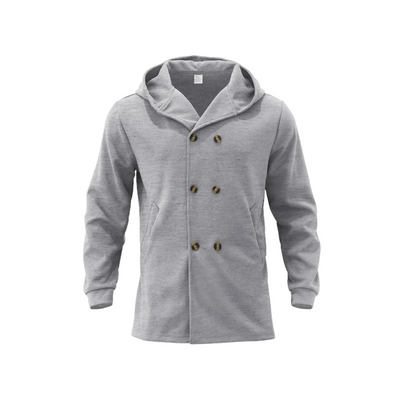 Herren Wollmantel Mit Kapuze - Doppelreihig Warm & Elegant
