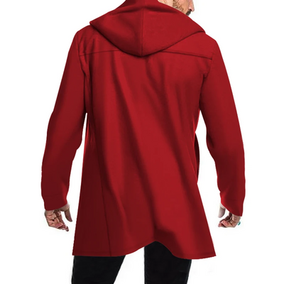 Herren Wollmantel Mit Kapuze - Doppelreihig Warm & Elegant