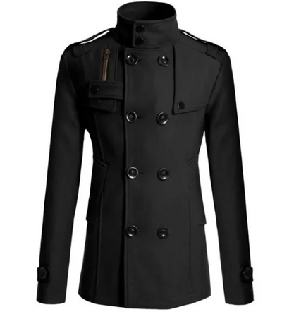 Herren Wintermantel - Eleganter Trenchcoat mit Stehkragen und Wärmeabdichtung