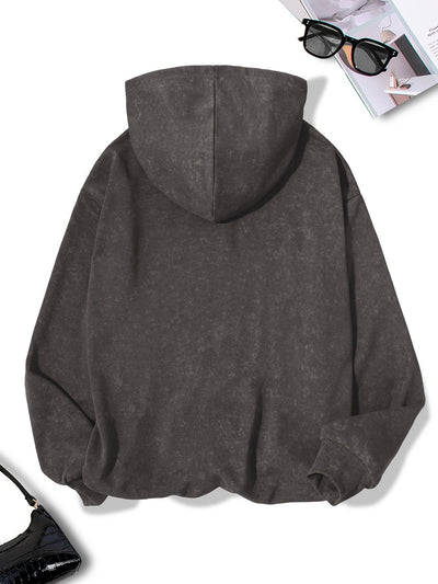 Lässiger Vintage-Pullover-Hoody in Grau mit Kapuze für Women | Perfekt für den Alltag