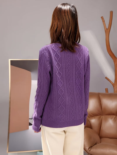 Bequemer gestrickter Pullover mit langen, kuscheligen Ärmeln für Damen | Perfekt für zwanglose Tage