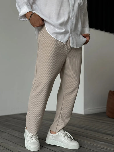 Herren Relaxed Fit Rippenstrick-Hose