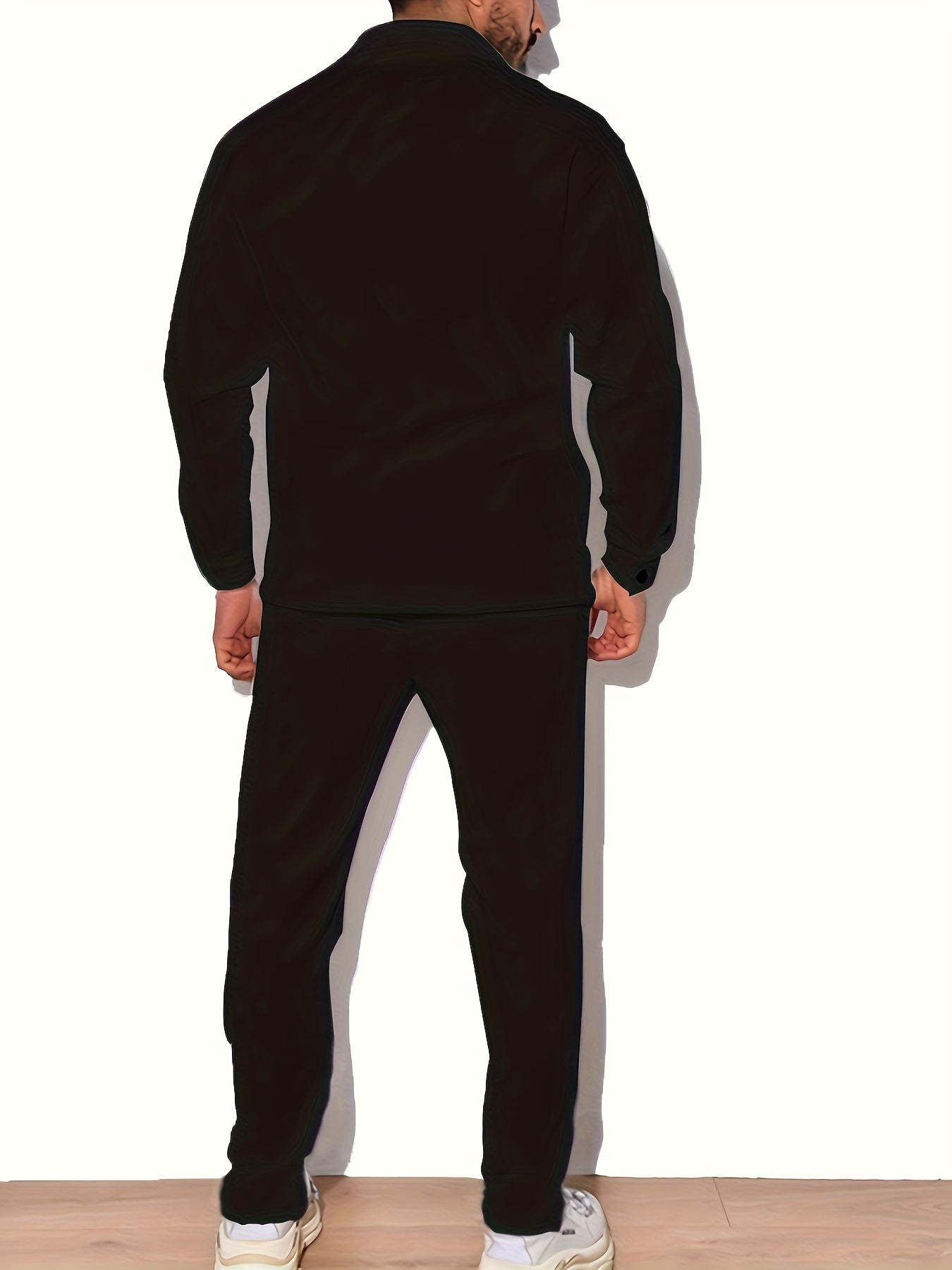 Moderner Unifarbener Trainingsanzug mit Hemd und Hose für Herren | Perfekt für den Alltag