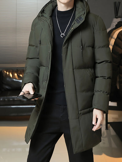 Warme Schwarze Gepolsterte Winterjacke Mit Kapuze Für Herren | Perfekt für Outdoor-Aktivitäten