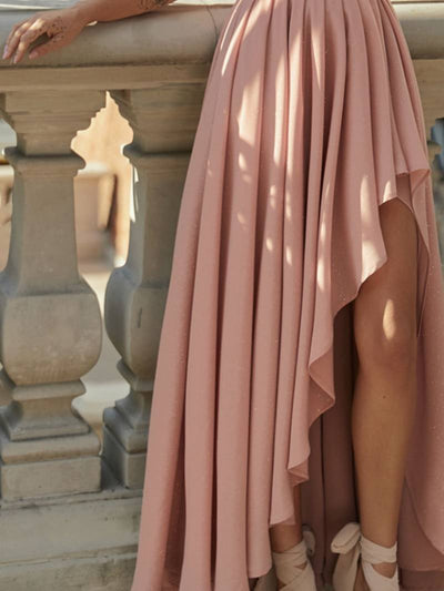 Clara - Damen Chiffonkleid, One-Shoulder Abendmode