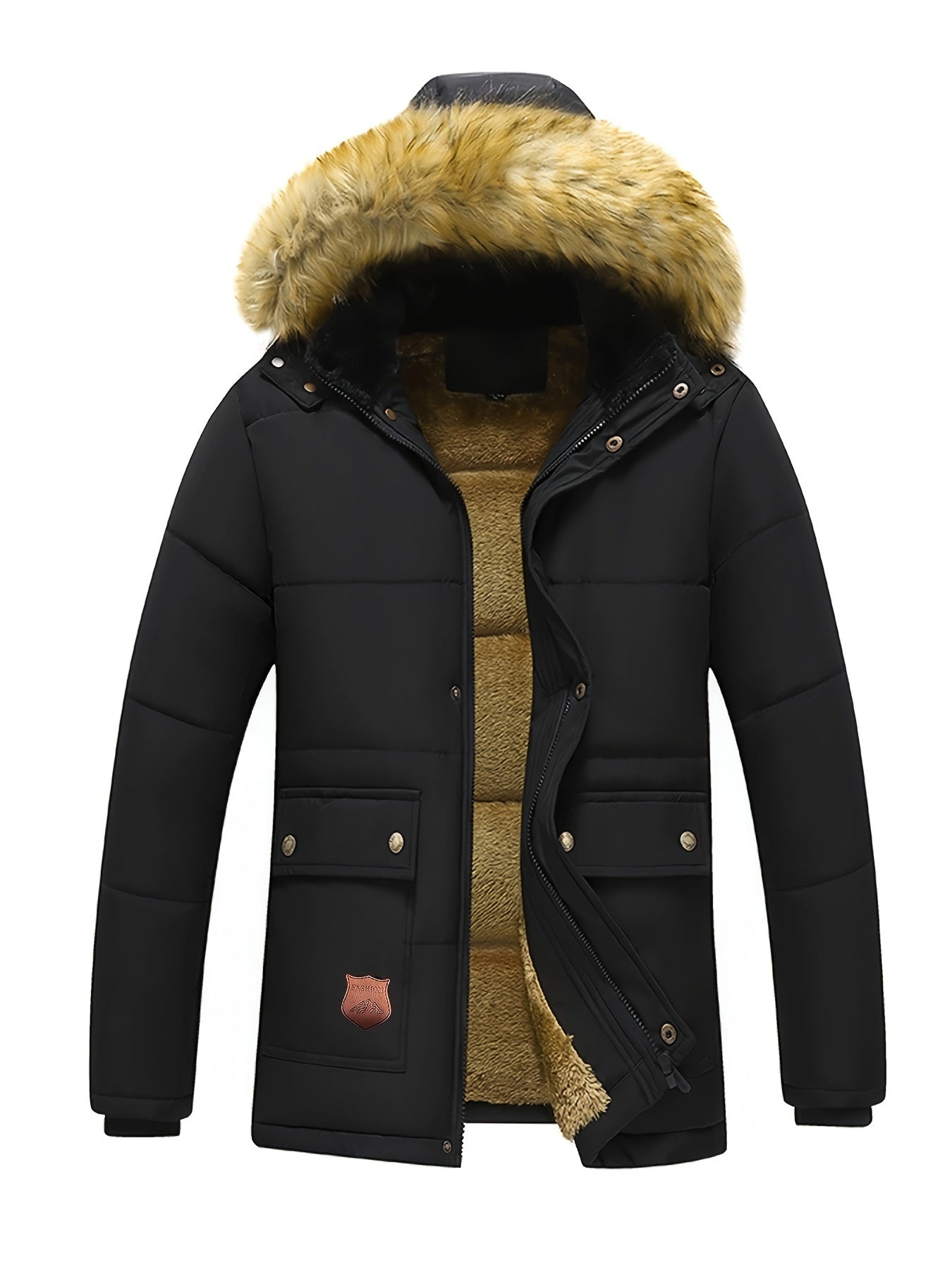 Lässige Kapuzen-Polyester-Winterjacke Für Herren | Perfekt für Outdoor-Aktivitäten