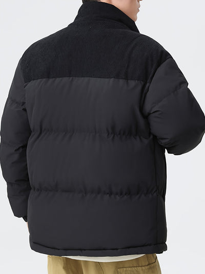 Stilvolle Trendige Colorblock Puffer-Winterjacke Für Herren | Perfekt für Outdoor-Aktivitäten