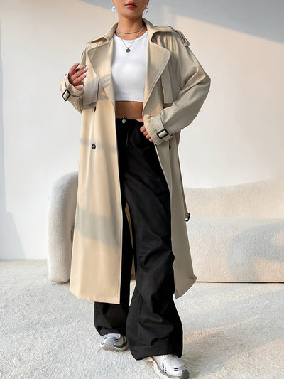 Stilvoller Trenchcoat mit Gürtel und mittellangem Design für Damen | Perfekt für formelle Anlässe