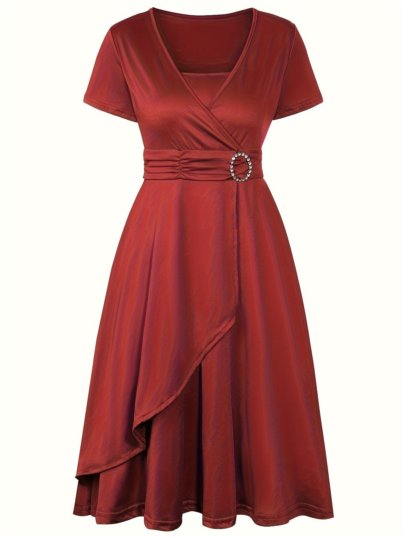 Elegantes Schlankes Strassbesetztes Bindegürtelformelles Kleid Für Damen | Für formelle Anlässe