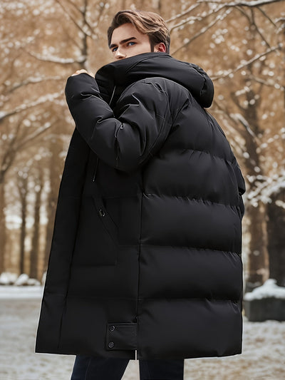 Warme Kapuzen Puffer Nicht-Dehnbar Reißverschluss Winterjacke Für Herren | Perfekt für Outdoor-Aktivitäten