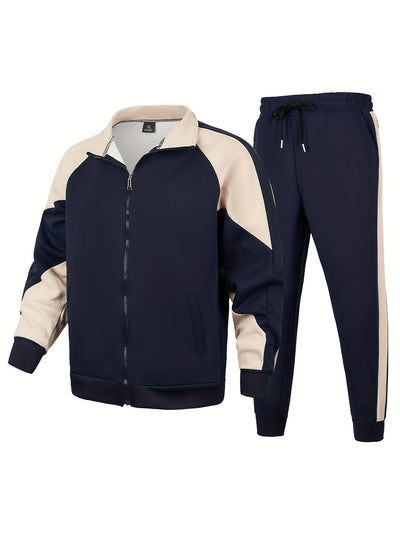 Casual Patchwork Trainingsanzug Jacke Und Hose Für Herren | Perfekt für Freizeitaktivitäten