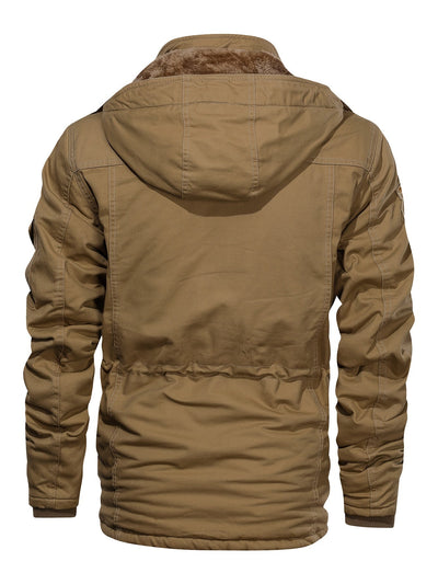 Taktische Warme Fleece Kapuzen-Cargo-Outdoorjacke Für Herren | Perfekt für Outdoor-Aktivitäten