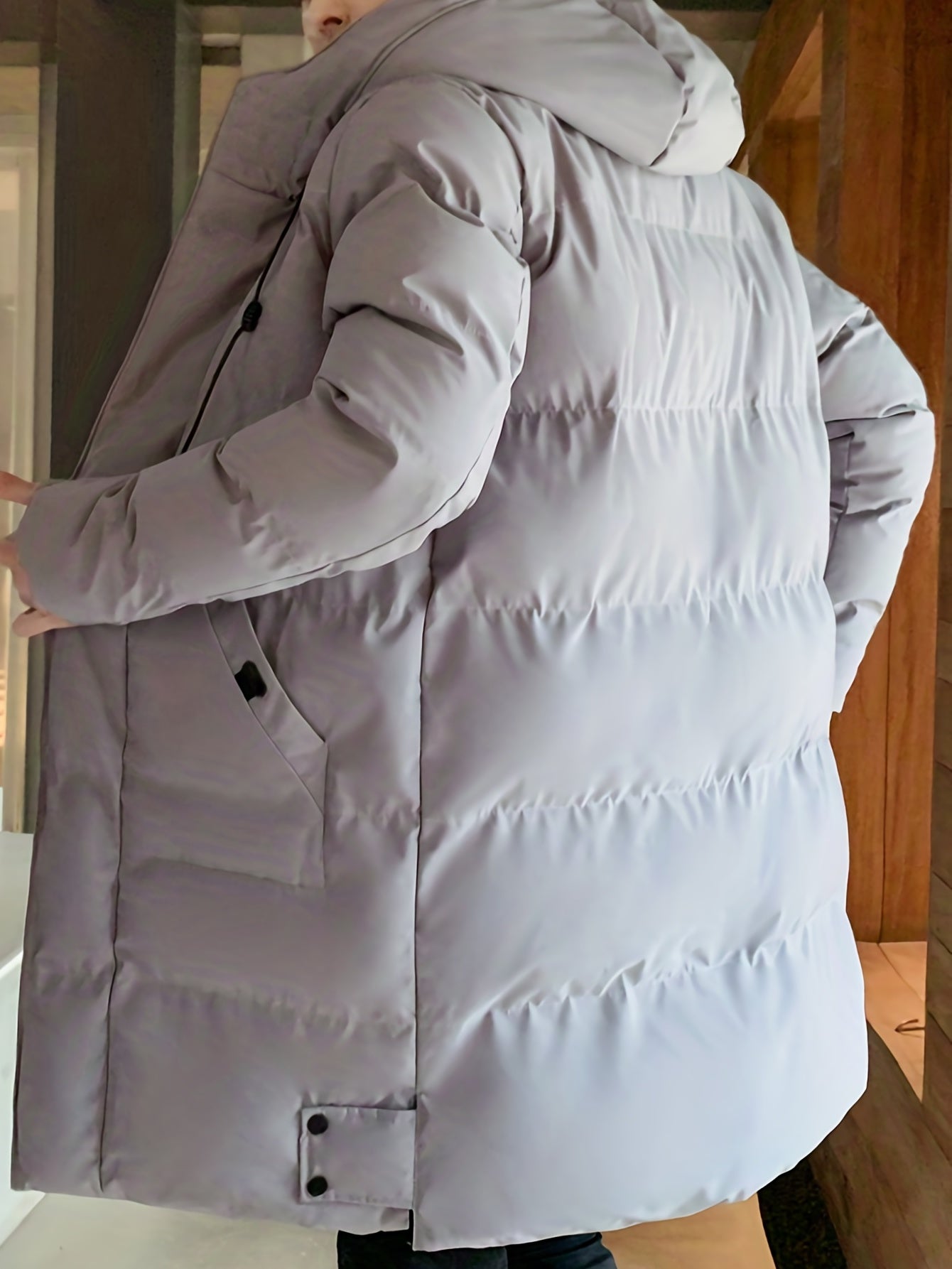 Warme Mittellange Kapuzen-Übermantel-Winterjacke Für Herren | Perfekt für Outdoor-Aktivitäten