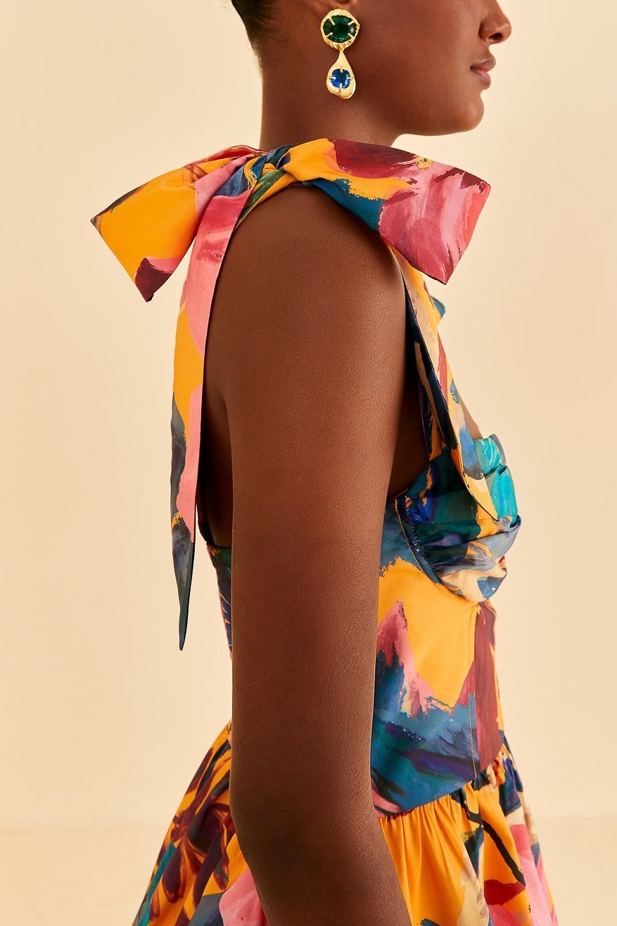 Aaliyah Floral bedrucktes Maxi-Trägerkleid
