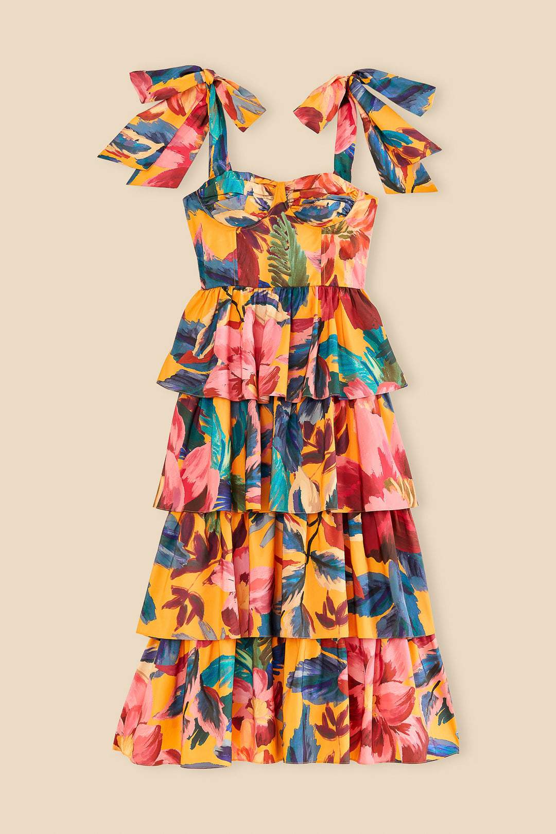 Aaliyah Floral bedrucktes Maxi-Trägerkleid
