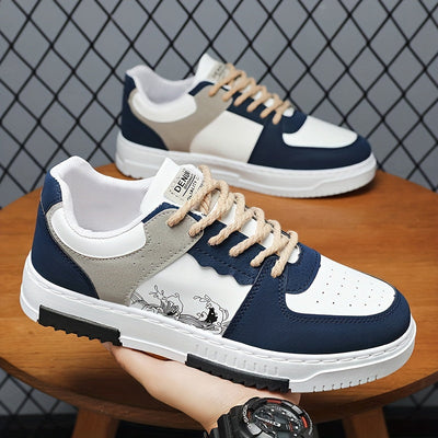 Stylische Retro Schnürsneaker mit hoher Sohle für Herren | Ideal für Outdoor-Aktivitäten