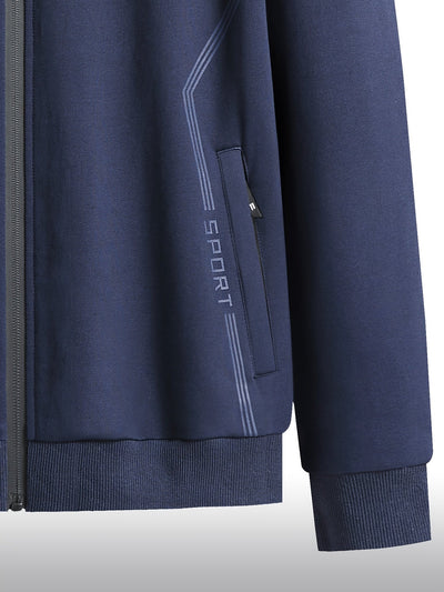 Vintage Vollständiger Reißverschluss Trainingsanzug Mit Tasche Und Jogginghose Für Herren | Perfekt für Outdoor-Aktivitäten