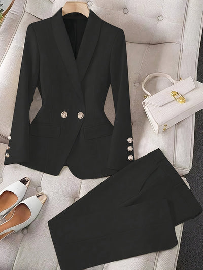 Stilvolles Eintöniges Zweiteiliges Blazer Set Für Damen | Ideal für jede Gelegenheit