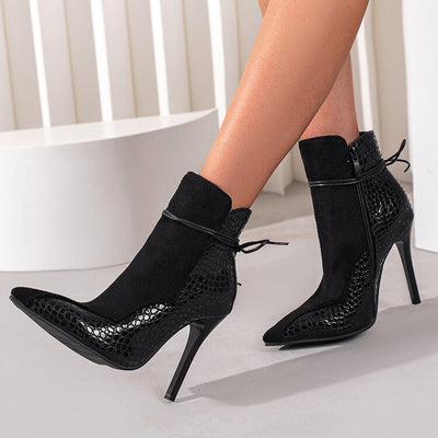 Damen-Stiefeletten mit Stilettoabsatz und Animalprint – Elegante Ankle-Boots für einen glamourösen Look