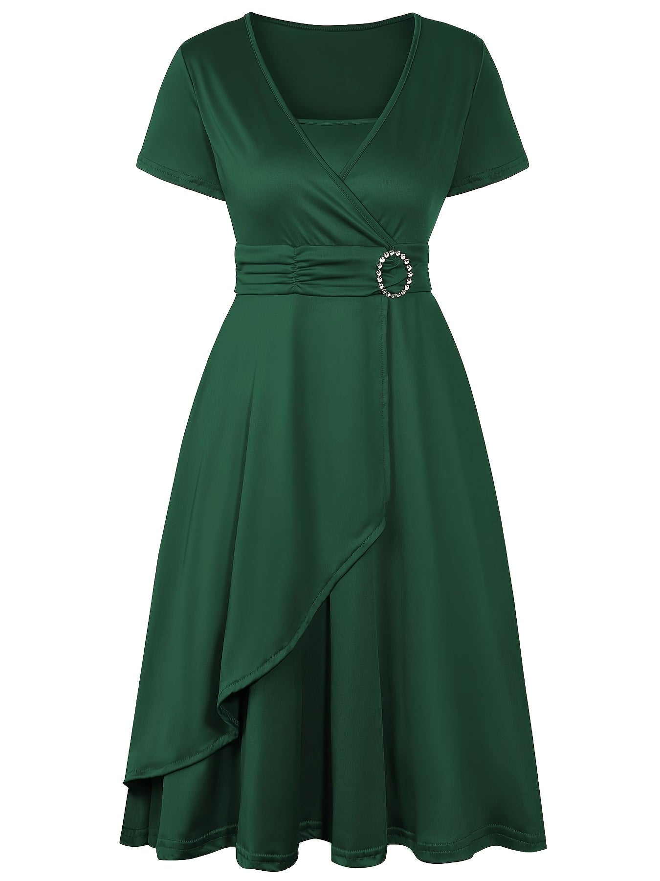 Elegantes Schlankes Strassbesetztes Bindegürtelformelles Kleid Für Damen | Für formelle Anlässe