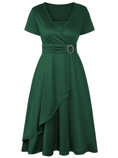 Elegantes Schlankes Strassbesetztes Bindegürtelformelles Kleid Für Damen | Für formelle Anlässe