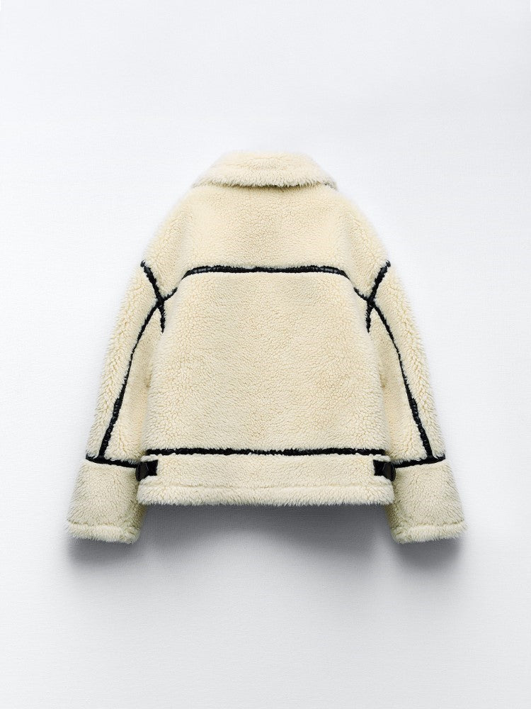 Teddy Damen Jacke Mit Kragen | Elegante Winterjacke Gefüttert