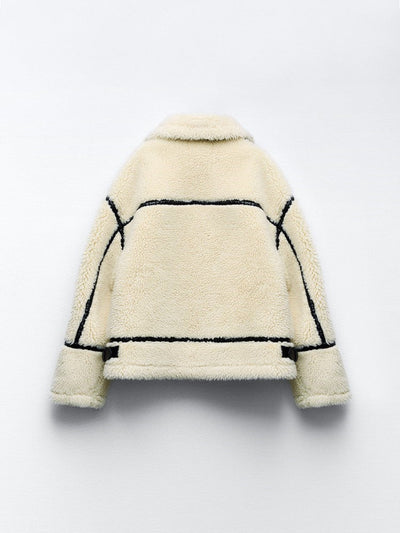 Teddy Damen Jacke Mit Kragen | Elegante Winterjacke Gefüttert