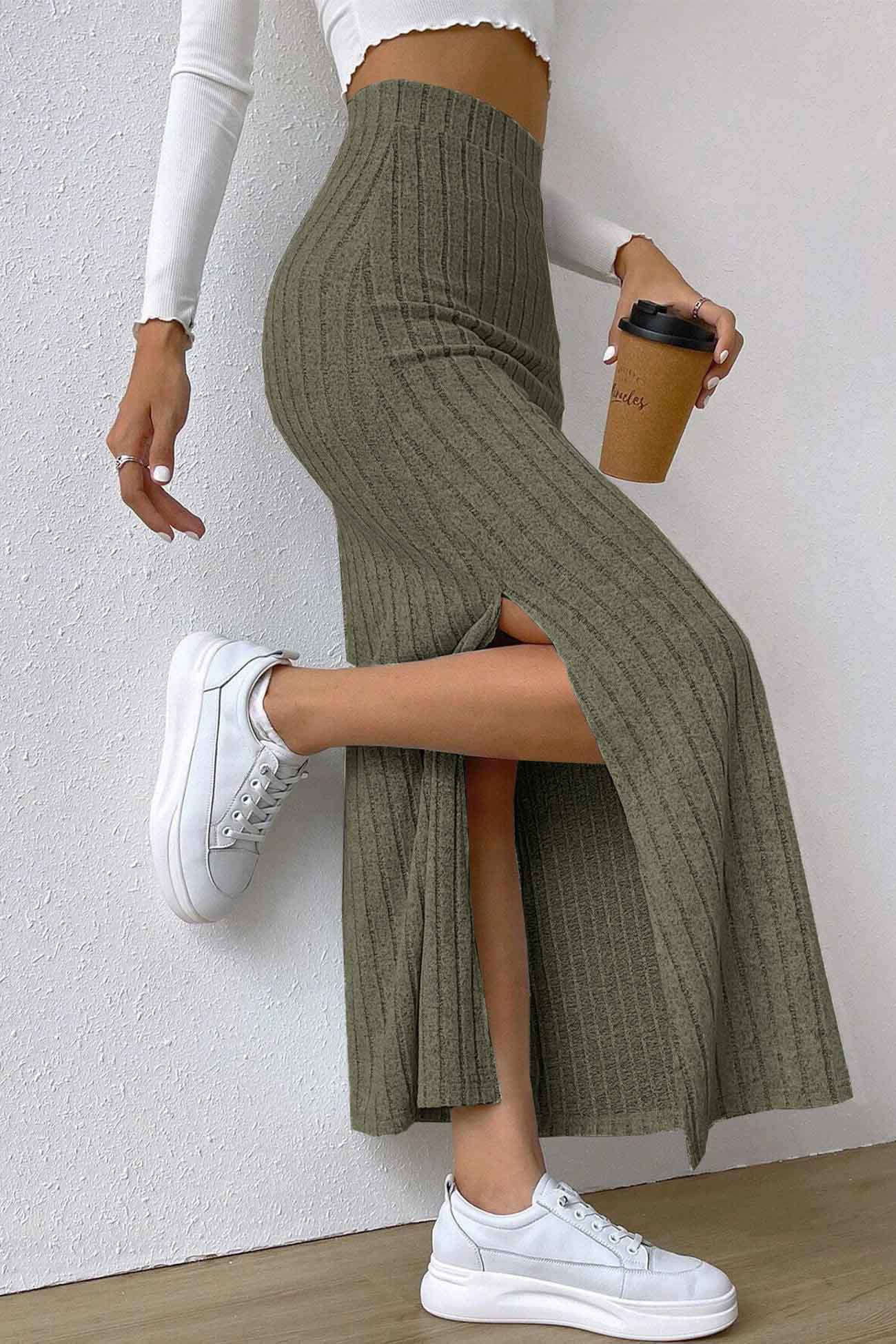 Ilven - Elegant Vielseitig Komfortabel. – Der gestrickte Rock mit Schlitz