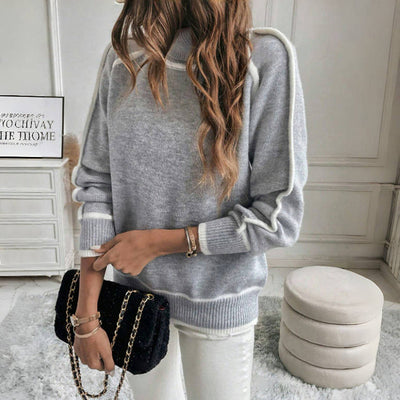 Strickpullover mit Stehkragen | Kontrastdetails | Warm und Stilvoll