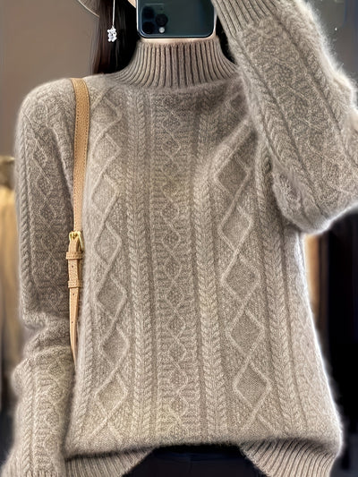 Bequemer gestrickter Pullover mit langen, kuscheligen Ärmeln für Damen | Perfekt für zwanglose Tage