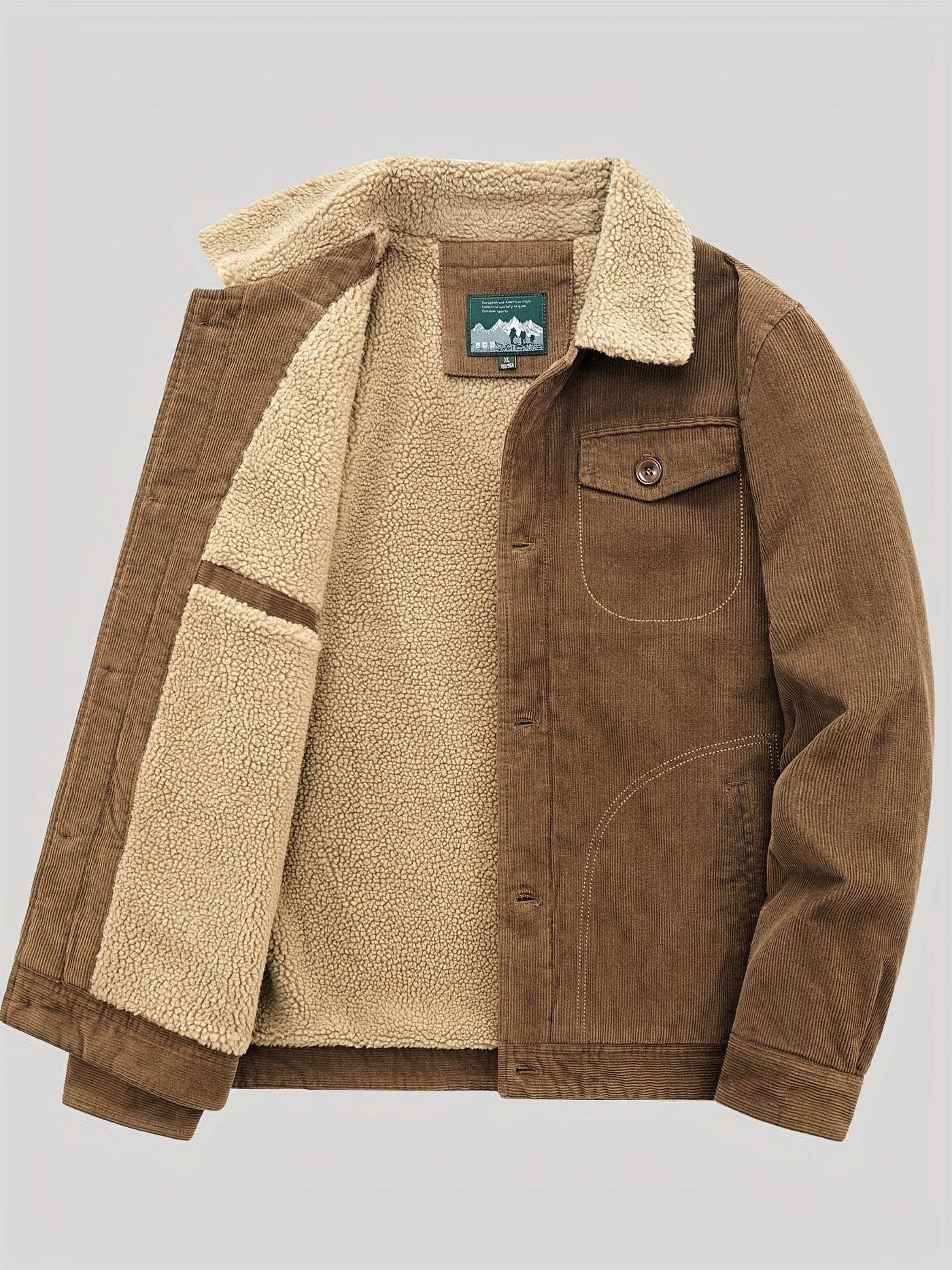Warme Fleece-Knopf Outdoorjacke Leicht Mit Brusttasche Für Herren | Perfekt für Outdoor-Aktivitäten