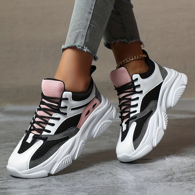 Stylische Chunky-Sneaker mit Dicker, stoßdämpfender Sohle für Damen | Perfekt für den Alltag